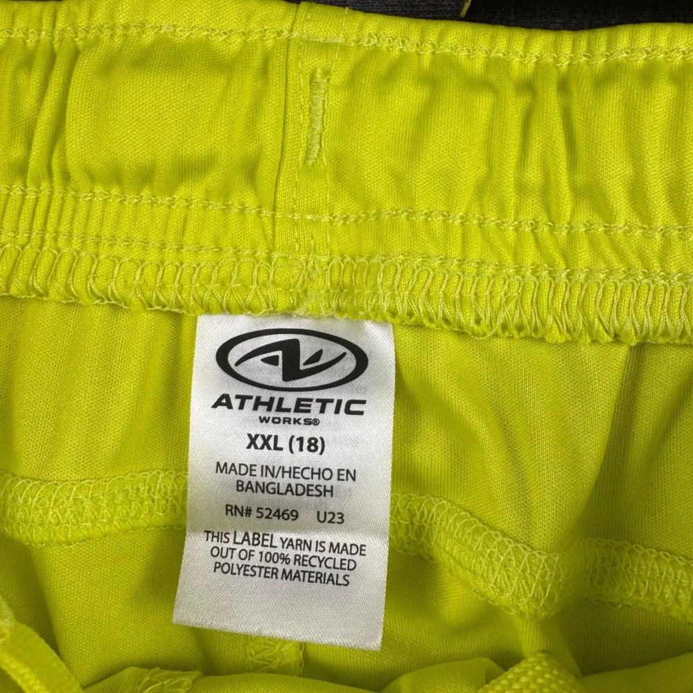 Athletic Works Boys Shorts 2 Pack XXL 18 DriWorks Black‎ Neon Green Activewear